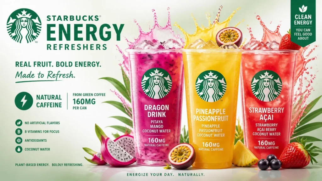Iced Starbucks Energy Drink ready to serve