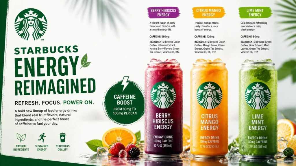 Starbucks Energy Drink with refreshing fruit flavors