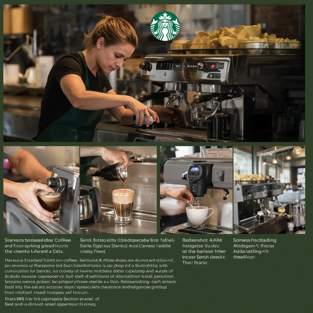 Starbucks barista preparing coffee