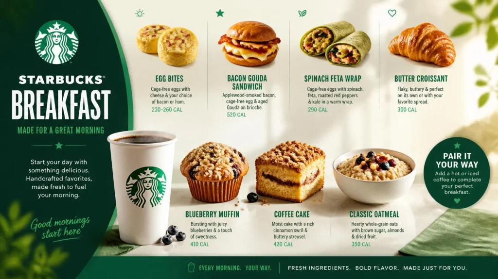 Starbucks morning breakfast menu guide